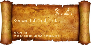 Korom Lóránt névjegykártya