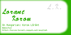 lorant korom business card