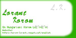 lorant korom business card